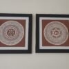 Wall Framed Ganesha & Lakshmi Aipan Chowki: Set of 2