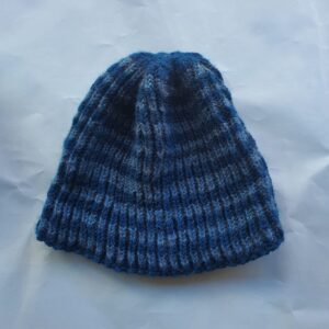 Hand-Knitted Blue Wool Cap - Soft, Warm, Cozy & Stylish 100% Wool