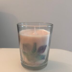 Soy Wax Candel with Orchid Flower