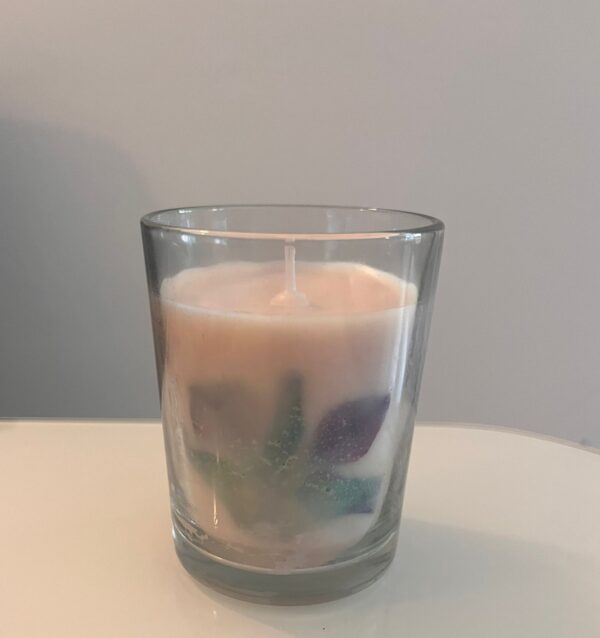Soy Wax Candel with Orchid Flower