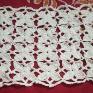 White Crochet Cotton thread rectangular table mat/runner (17 inch X 10 inch)