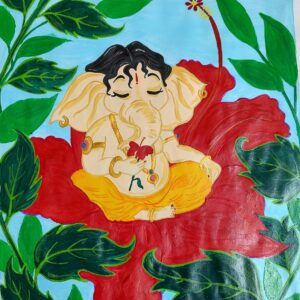 Lord Ganesh Acrylic Painting