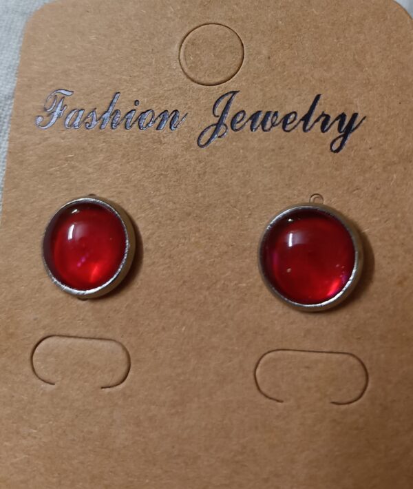 Red Cabochon stud
