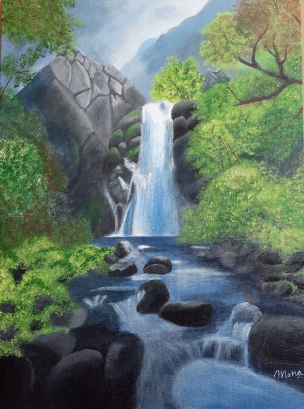 Handmade Waterfall Painting