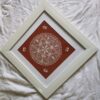 Handcrafted Elegant Lakshmi Chauki on Canvas with White Wooden Frame