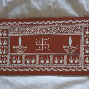 Diwali Essence: Handcrafted Cultural Art on Hardboard with Geru & Rice Paste