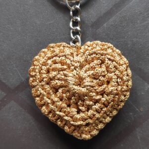 Crocheted Heart keychain