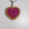Pink Heart With Golden Border keychain