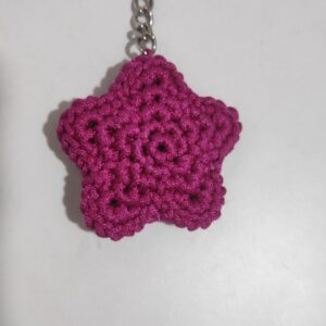 Amigurumi Pattern Dark Pink Star Keychain