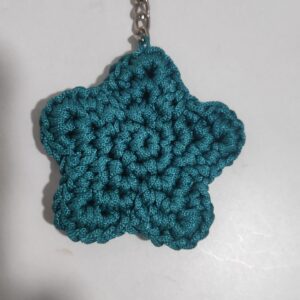 Amigurumi Pattern Peacock Green Star Keychain
