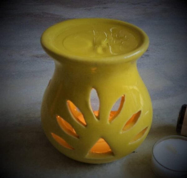 Ceramic Oil Burner Aroma Diffuser (Yellow Set of 2)