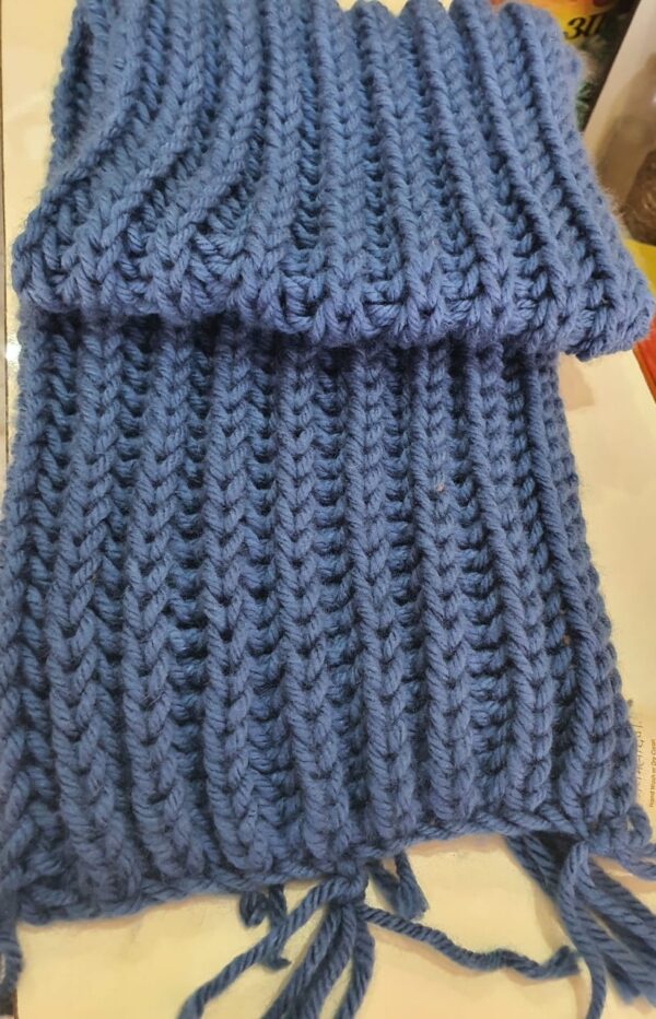 Handcrafted Blue Wool Muffler – Elegant, Cozy, and Timeless Winter Accessory