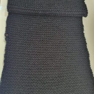 Hand-Knitted Black Woolen Muffler – Warm, Stylish, and Cozy Winter Accessory