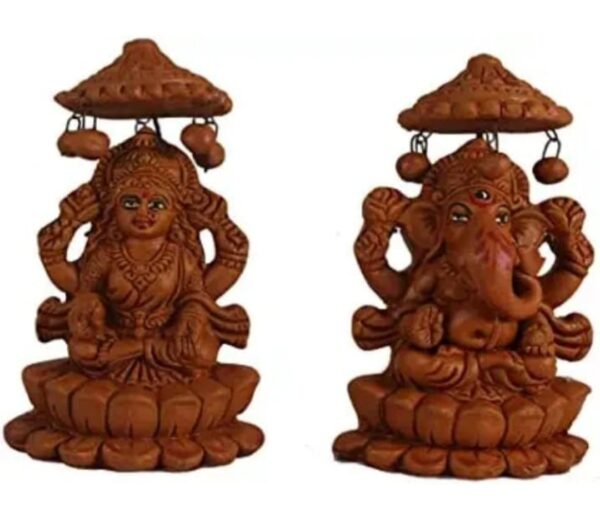 Handmade Terracotta Lakshmi and Ganesha Idol
