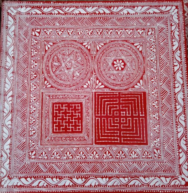 Handcrafted Aipan 4 Choki Set : Traditional Uttarakhand Essence