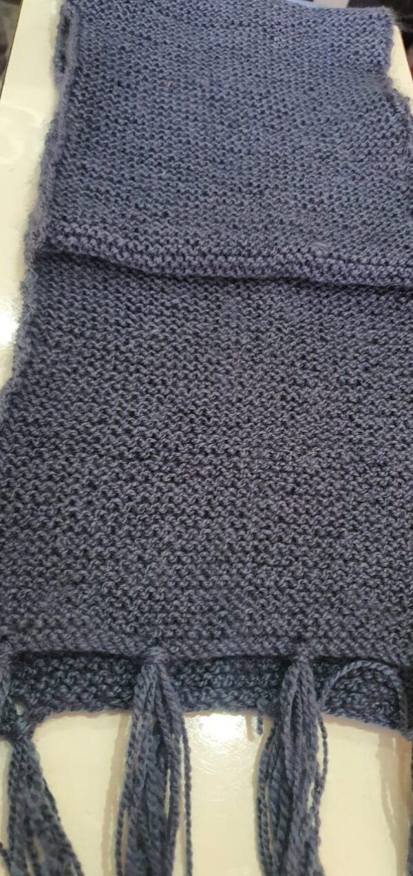 Hand-Knitted Grey Wool Muffler – Elegant, Cozy, and Durable Winter Essential