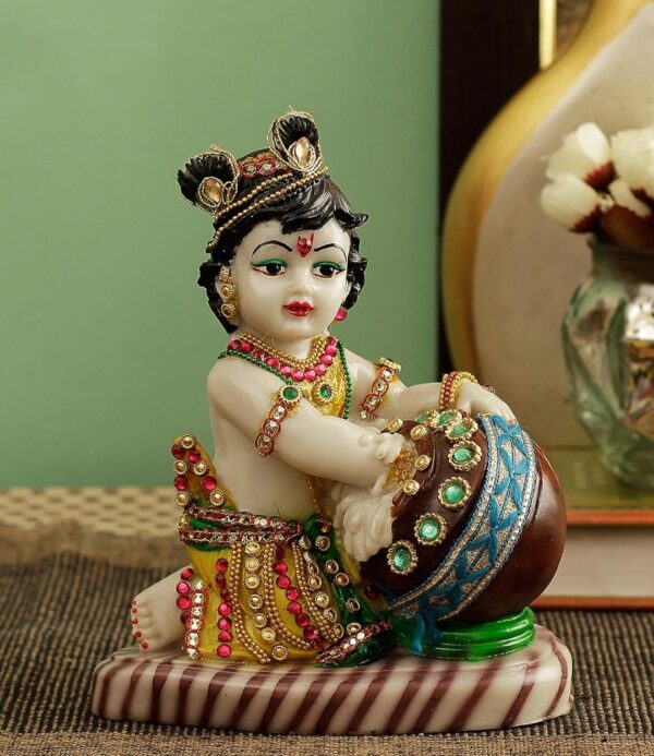 Handmade Lord Krishna Makhan Chor Idol