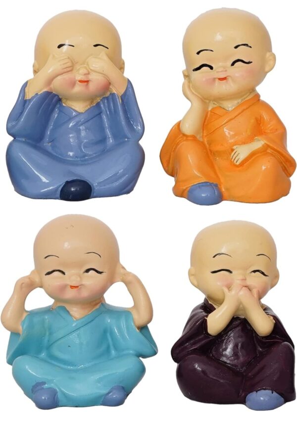 Handmade Little Monks Statue Set of 4