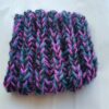 Hand-Knitted Purple Check Wool Headband & Neckband – Versatile, Cozy Winter Accessory