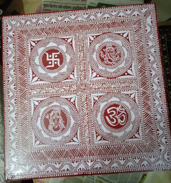 Aipan art of Pooja ki chowki