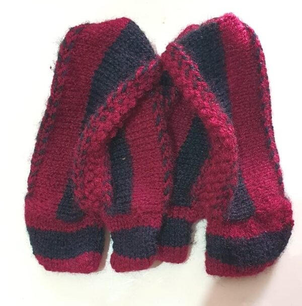 Hand-Knitted Black and Red Wool Socks – Bold, Cozy, and Fashionable Winter Essential