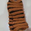Hand-knitted Woolen Half Gloves - Brown and Black Stripes