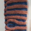 Cozy Pink & Blue Stripe Handknitted Woolen Half Gloves