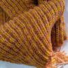 Hand Knitted Mustard Stripe Wool Muffler - Cozy, Stylish, and Warm Scarf for Winters