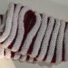 Stylish White & Red Stripe Handknitted Wool Half Gloves - Warm, Comfortable, and Versatile