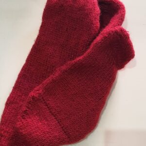 Hand-Knitted Red Wool Socks – Cozy, Warm, and Stylish Everyday Essential
