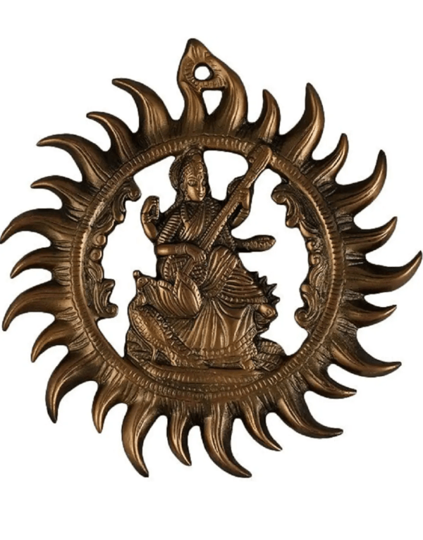 Handcrafted Goddess Saraswati Wall Hanging Idol