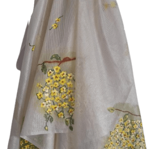 Chanderi dupatta hand painted with a chanderi suit piece