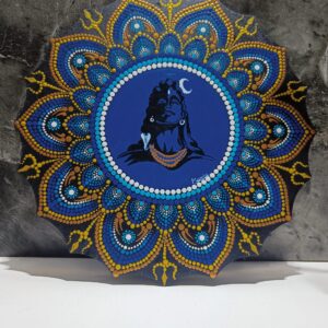 Handcrafted Shiva Mandala Art | Sacred Petal Design on MDF Board | Acrylic Dot Painting