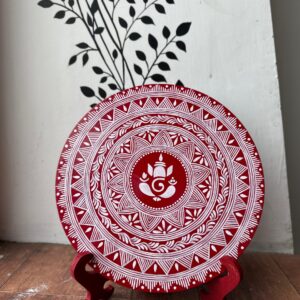 Lord Ganesha Desk Ornament: Handcrafted Uttarakhand Aipan Art for Spiritual Elegance