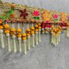 Premium Lace Toran with Beads, Latkan, & Floral Embellishments – 1ft x 3ft, Traditional Indian Wall Hanging