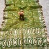 Graceful Green Handcrafted Muslin Silk Jamdani Saree with Zari Butti Design and Border
