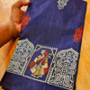 Exquisite Navy Blue Tussar Silk Handcrafted Saree – Timeless Elegance in Free Size