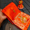 Introducing a Vibrant Masterpiece: Handcrafted Tussar Silk Orange Saree