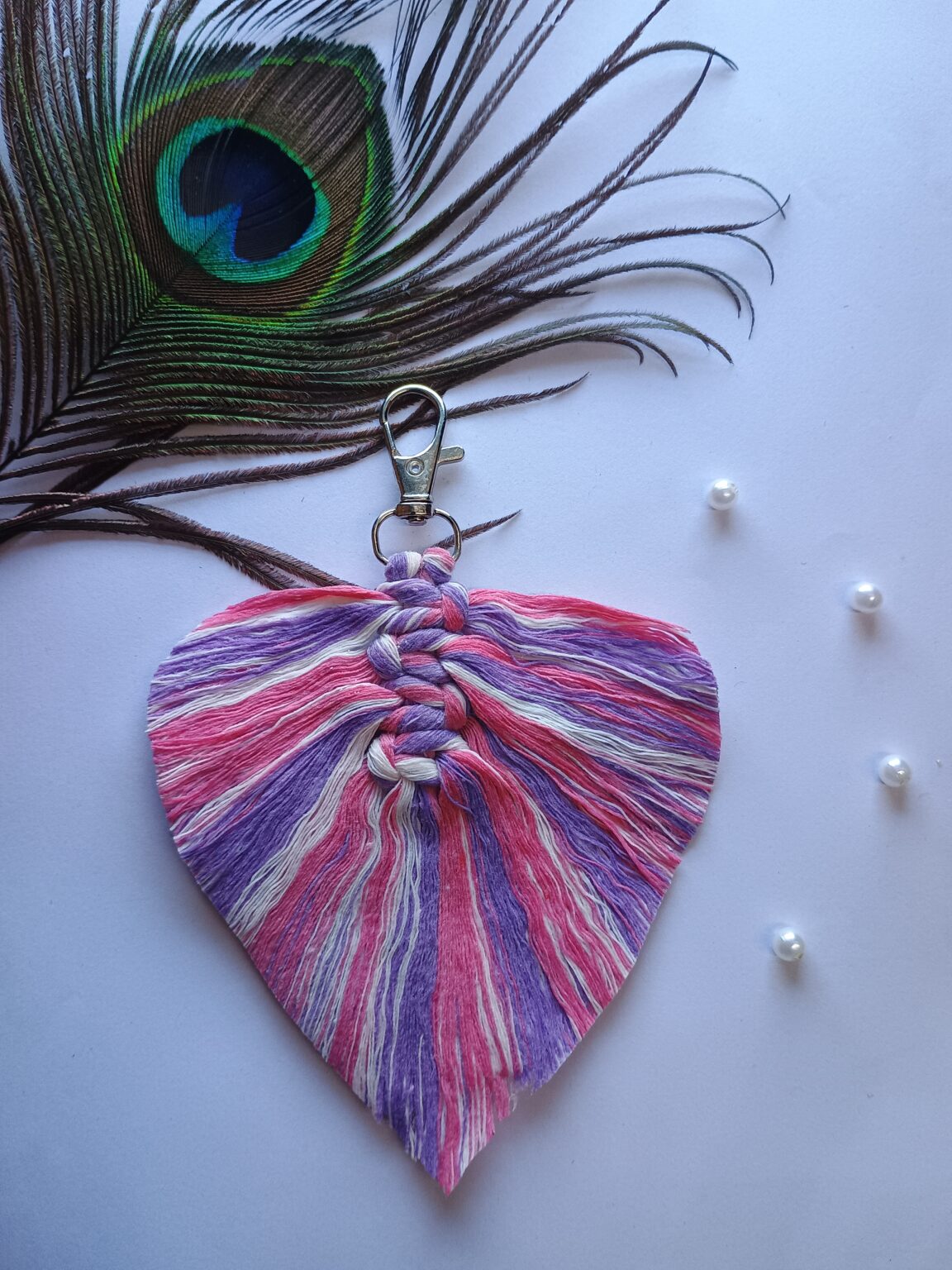 Feather Key Chain / Bag Charm by Kamya_handiwork | SaSiAa