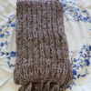 Hand-Knitted Woolen Muffler with Brown & Grey Stripes - 185x17 cm, Cozy & Stylish