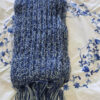 Hand-Knitted Woolen Muffler - Blue & Grey Stripes, 185x17 cm