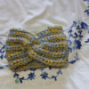 Hand-Knitted Wool Headband & Neckband Set – Yellow & Grey Stripes | Cozy, One Size Fits All