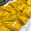 Handcrafted Golden Yellow Bapta Tussar Silk Mangalgiri Saree with Gold Detailing & Blouse Piece