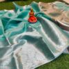 Handcrafted Sea Green Banarasi Kota Tissue Saree with Blouse Piece | Premium Zari Work