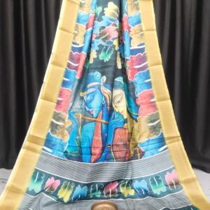 Handcrafted Ethereal Bapta Tissue Saree with Modern Abstract Motifs