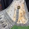 Ivory Noir Cream & Black Handcrafted Bishnupuri Silk Saree