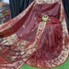 Heirloom Grace – Handcrafted Maroon Bishnupuri Silk Saree