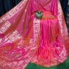 Blush Royale Pink & Gold Handcrafted Bishnupuri Silk Saree