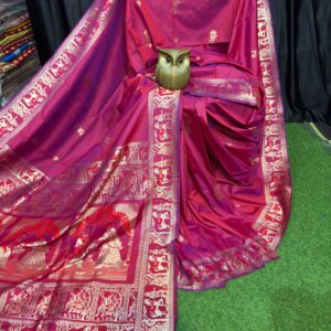 The Magenta Muse – Handcrafted Bishnupuri Silk Saree