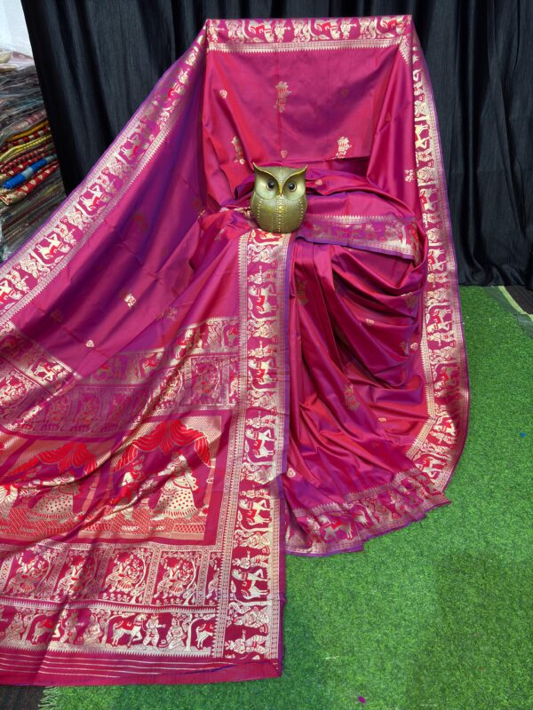 The Magenta Muse – Handcrafted Bishnupuri Silk Saree